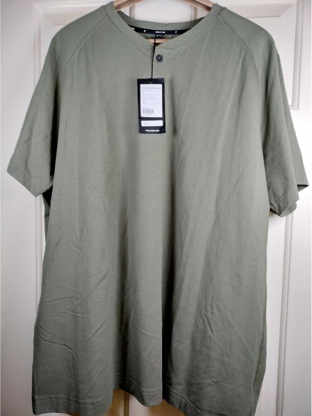 NWT $68 Public Rec Go-To Henley Shirt Men’s XXL Cypress Green Short Sleeve